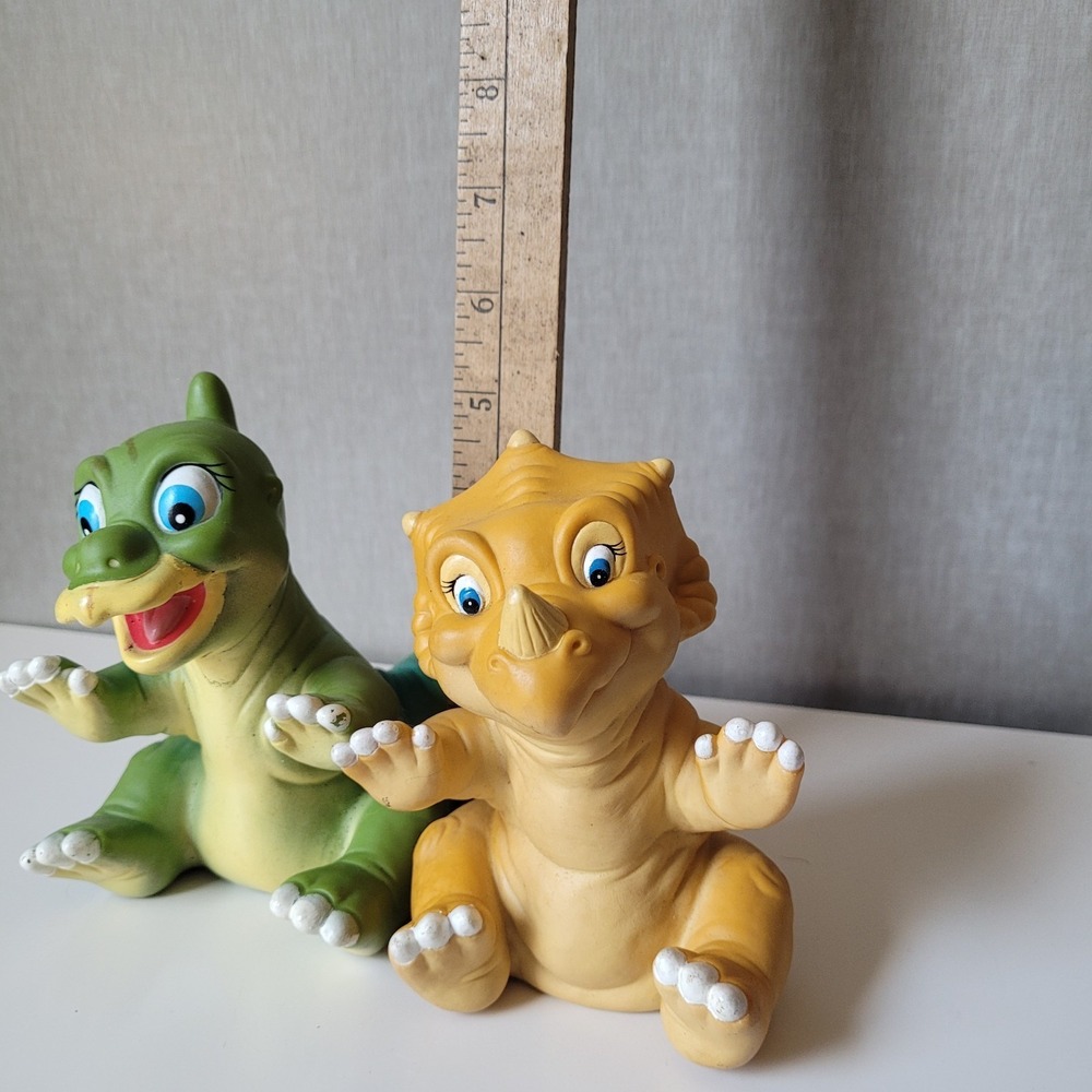 Vintage 1988 Land Before Time Pizza Hut Puppets - Cera & Ducky Set - Rare - Picture 7 of 9